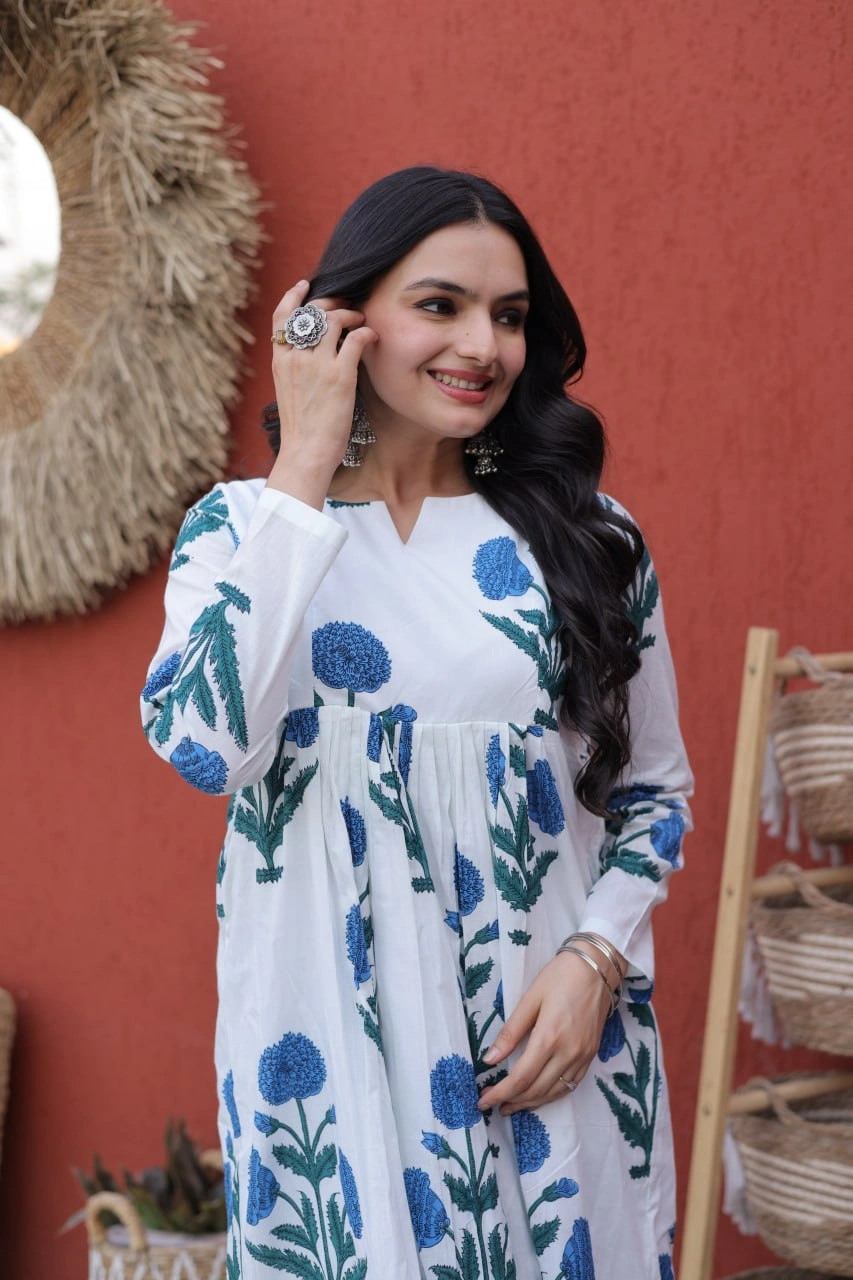 Premium Printed Cotton Kurti Pant Set for Women - Image 4