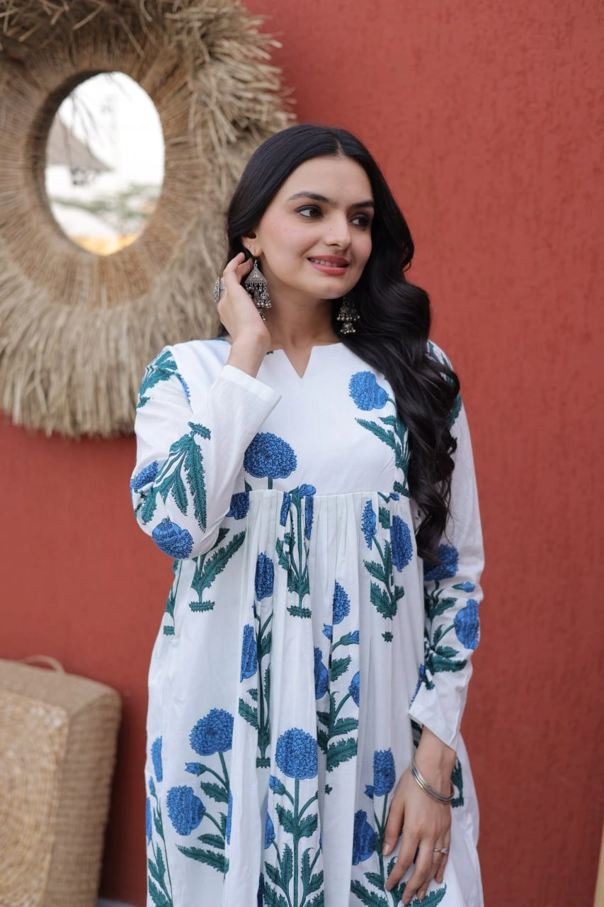 Premium Printed Cotton Kurti Pant Set for Women - Image 5