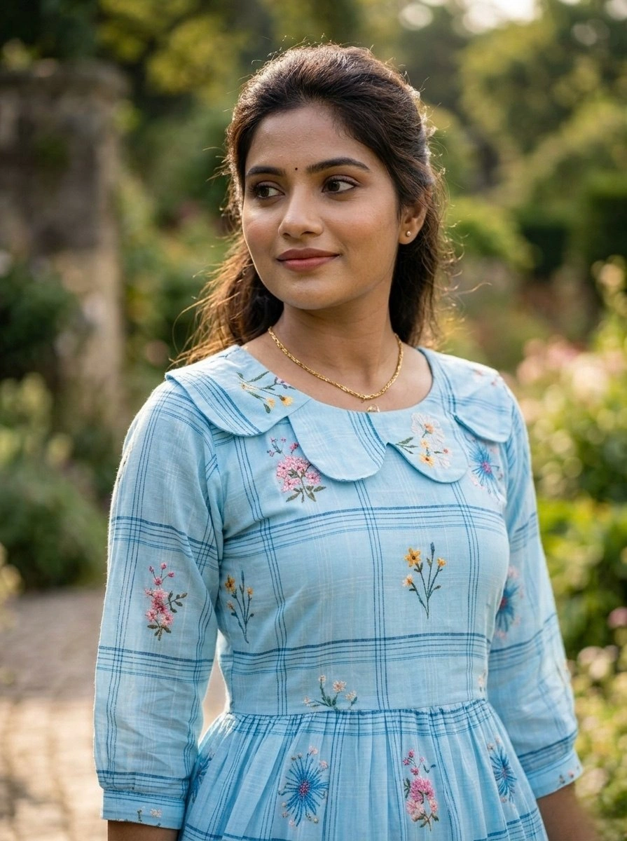 Designer Muslin Silk Frill Pattern Kurti for Women - Image 4