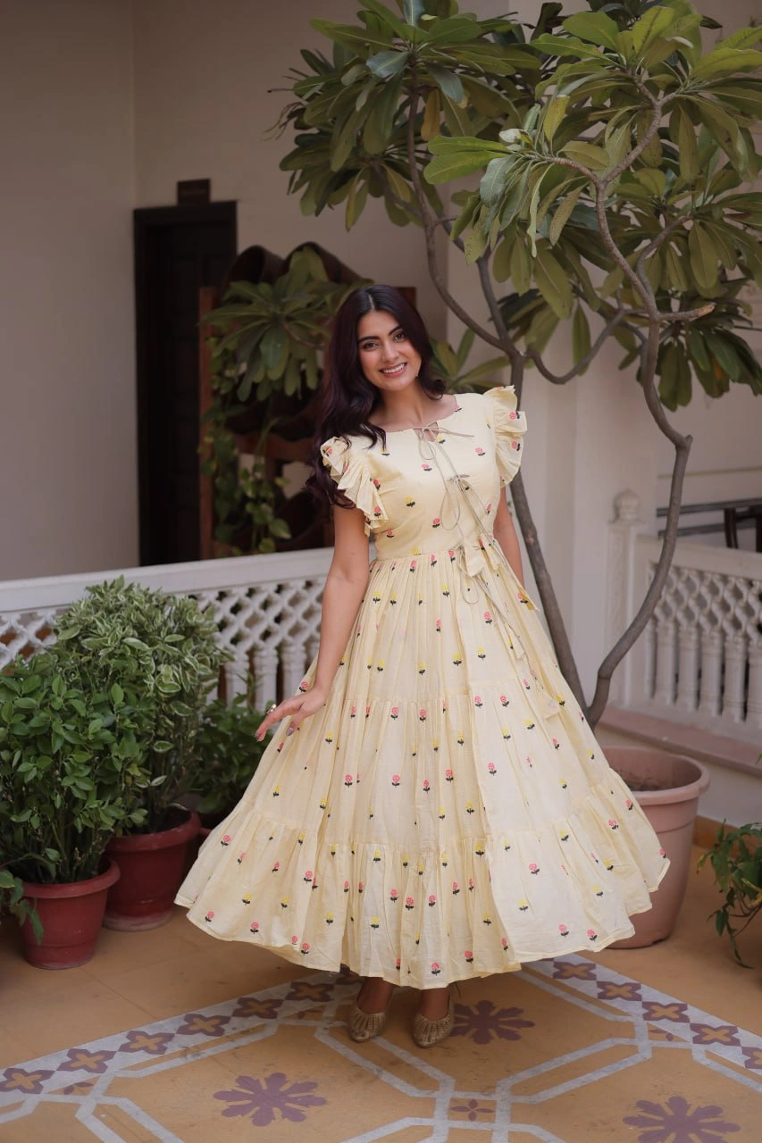 Premium Cotton Embroidered Designer Kurti for Women-WF
