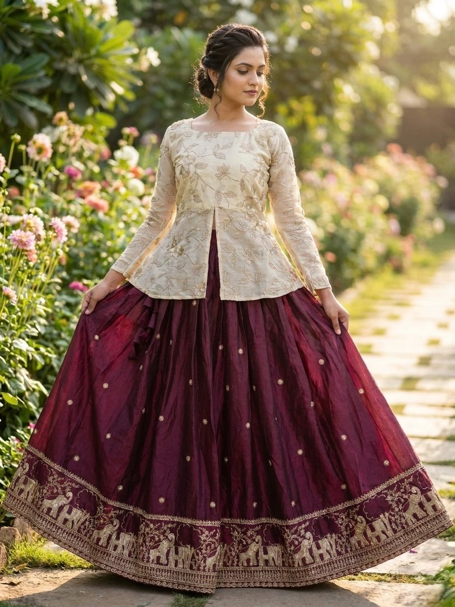 Premium Fendy Silk Embroidered Lehenga Choli for Women