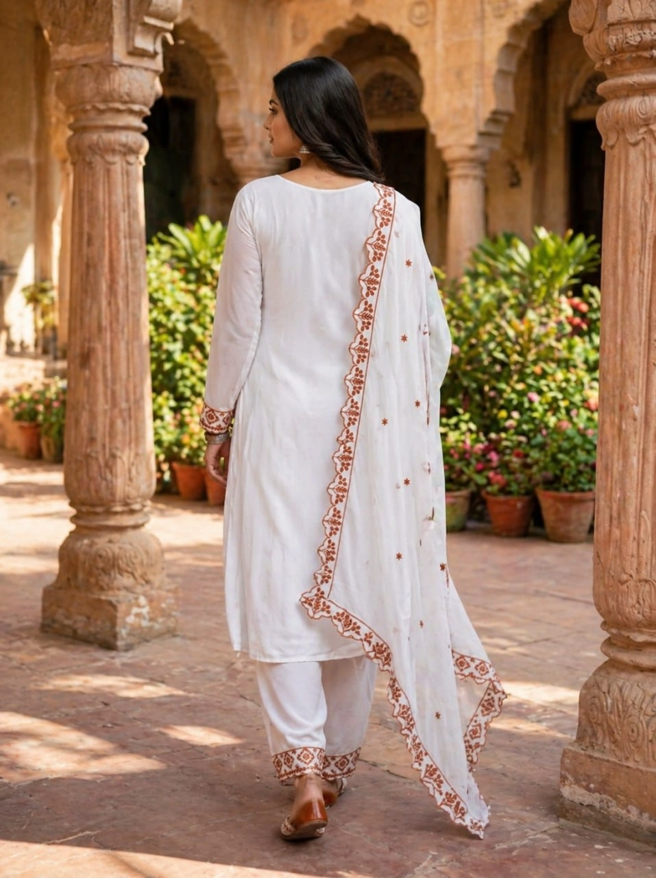 Women’s Designer 3 Piece Faux Georgette Ethnic Set - Image 4
