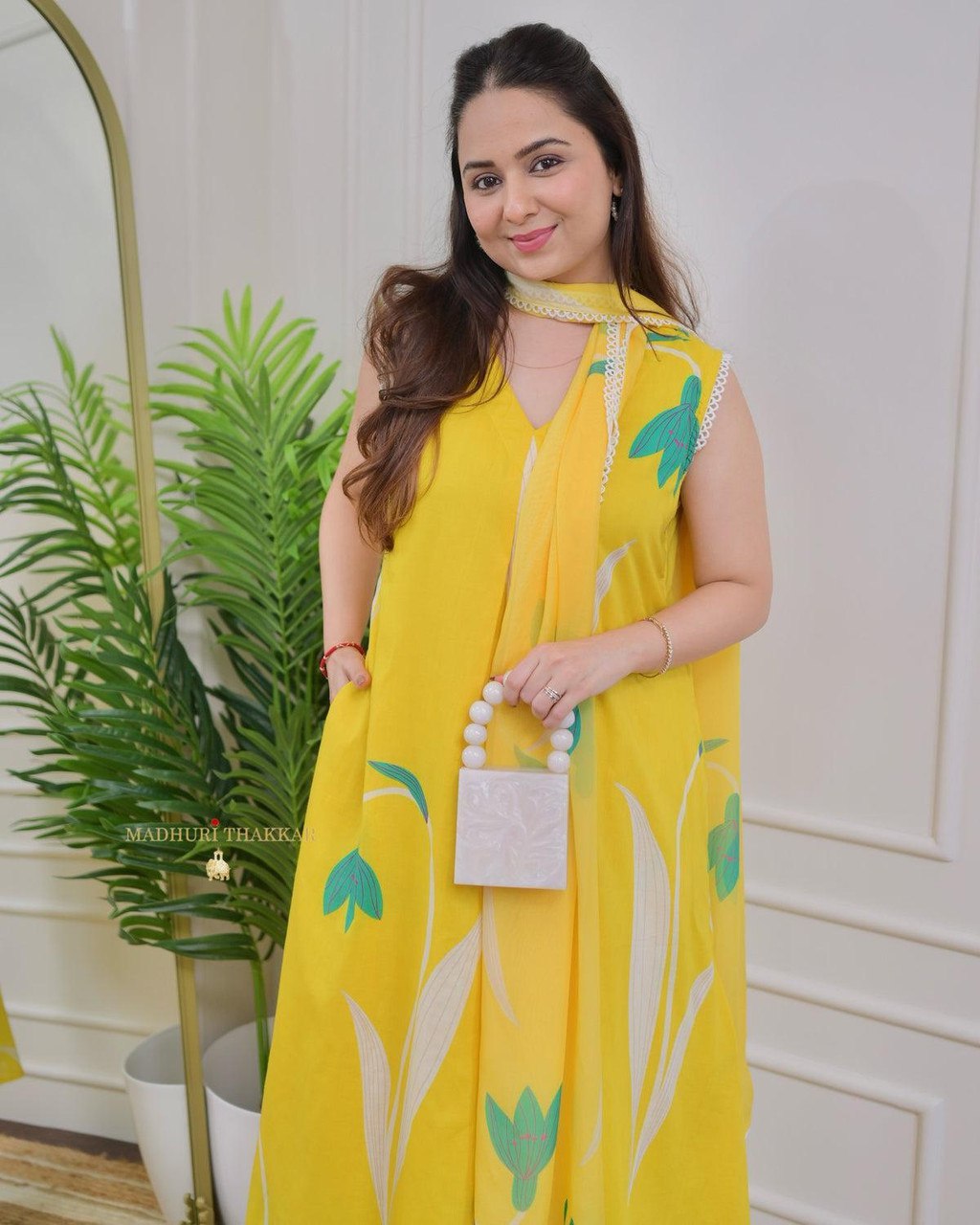 Printed Yellow Kurti - View 2 of 5