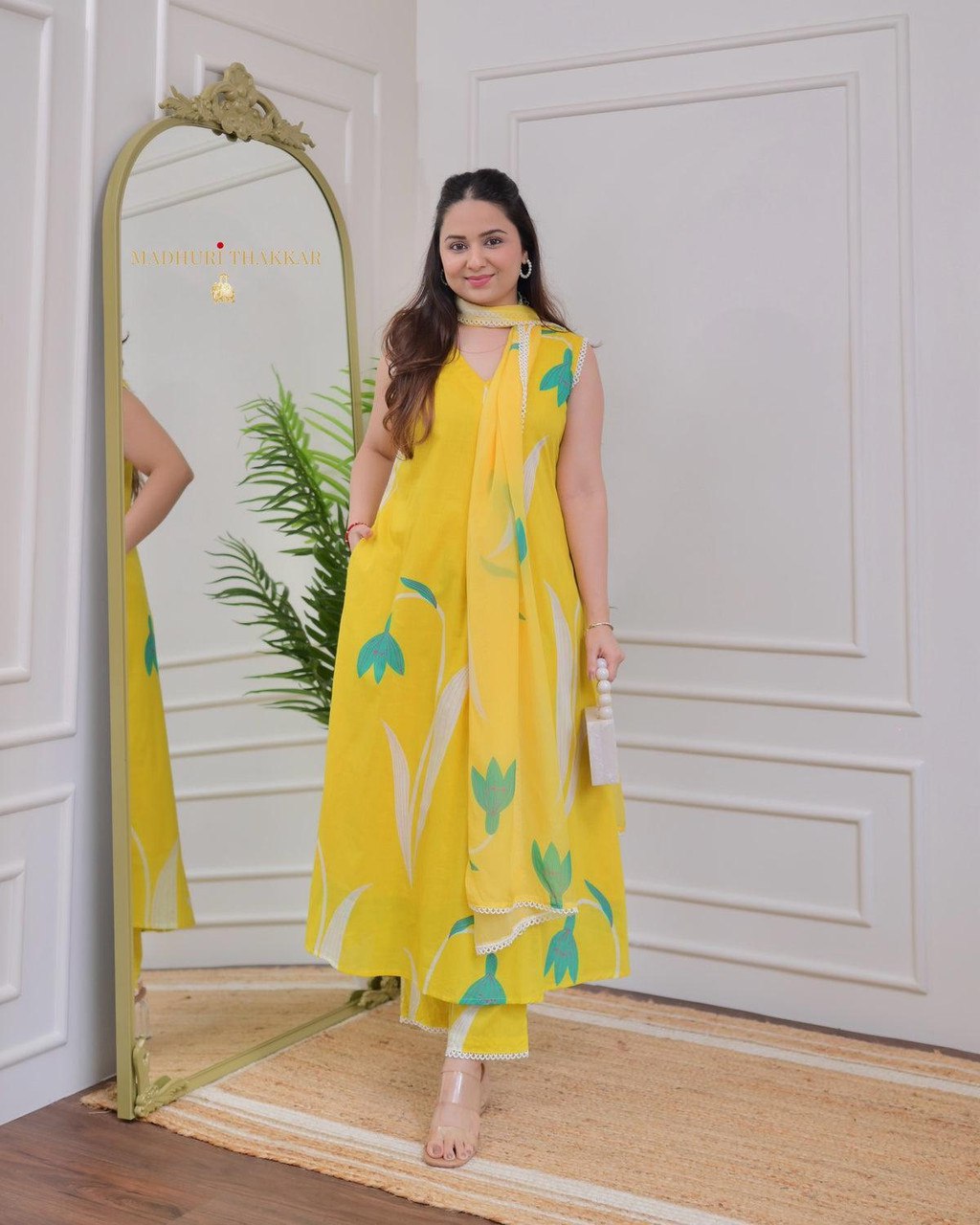 Printed Yellow Kurti - View 5 of 5