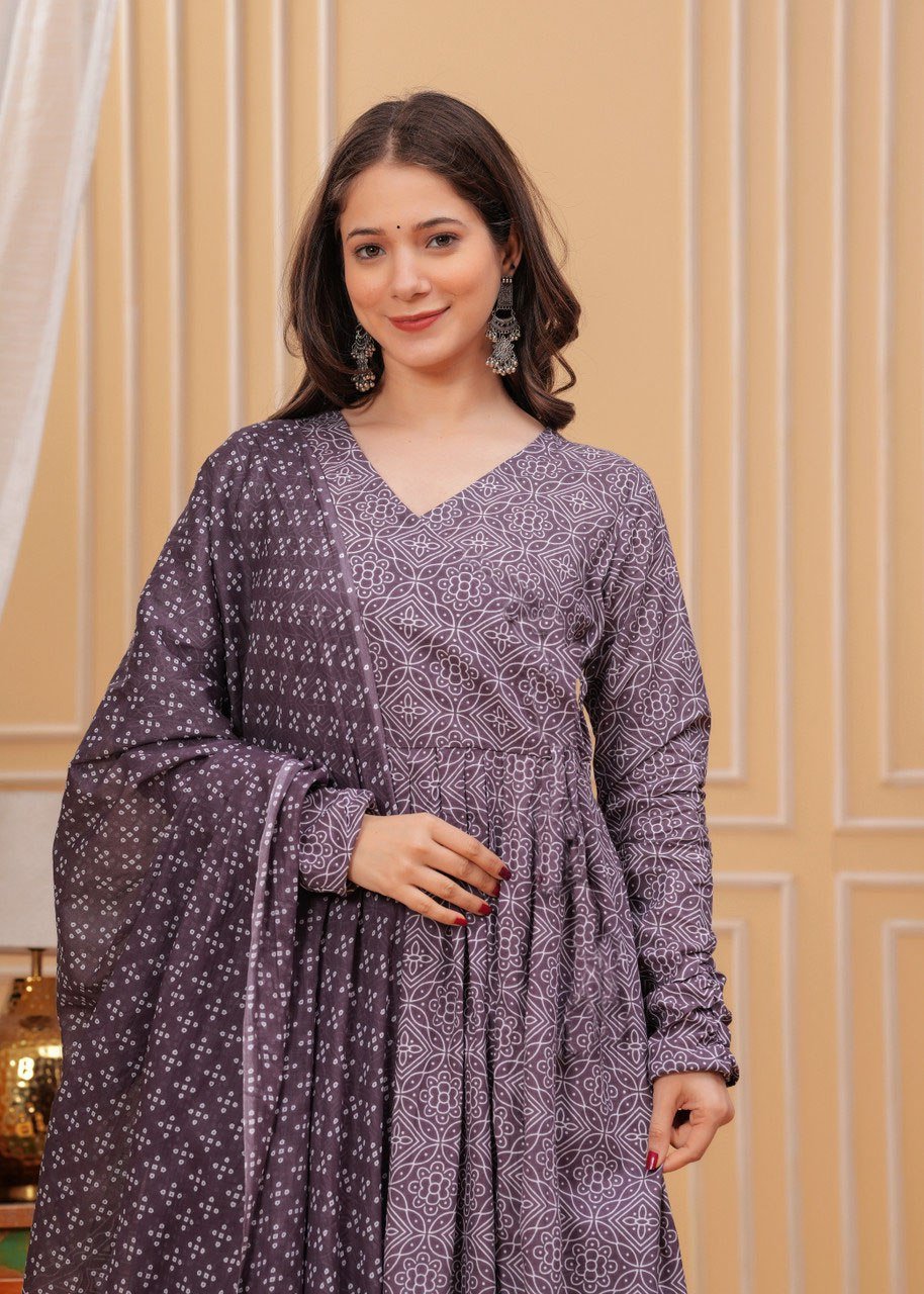 Printed  Purple Kurti - View 2 of 5