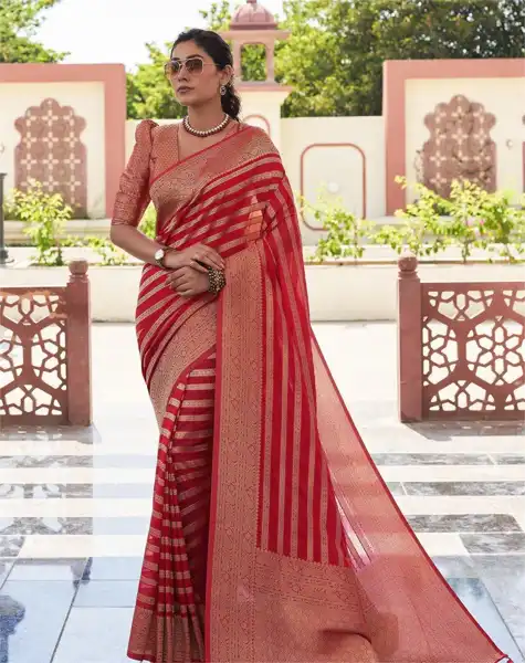 SOFT LICHI SILK ORENGE SAREE