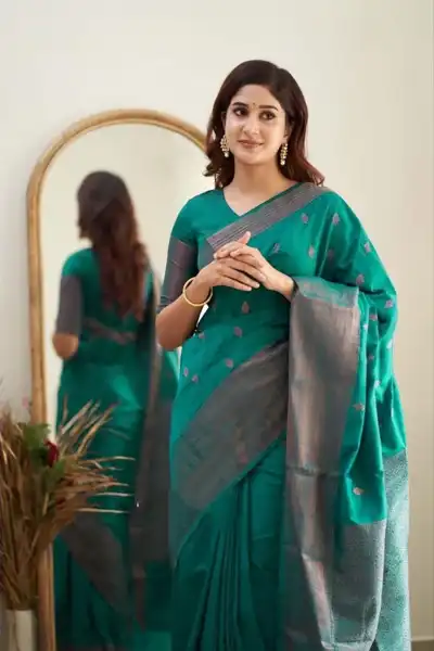 SOFT LICHI SILK NAVYBLUE SAREE