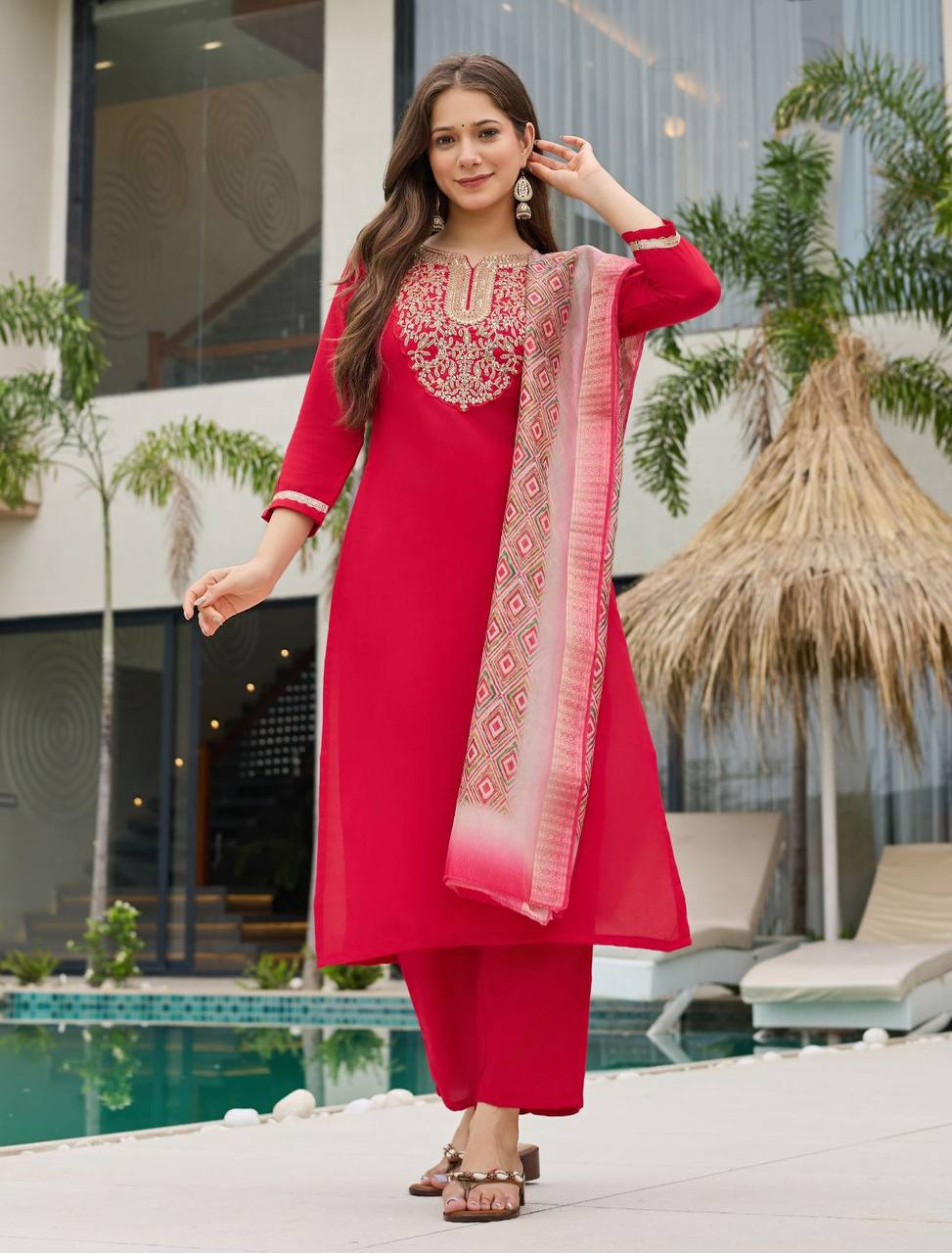 Straight Kurti RED - View 2 of 5