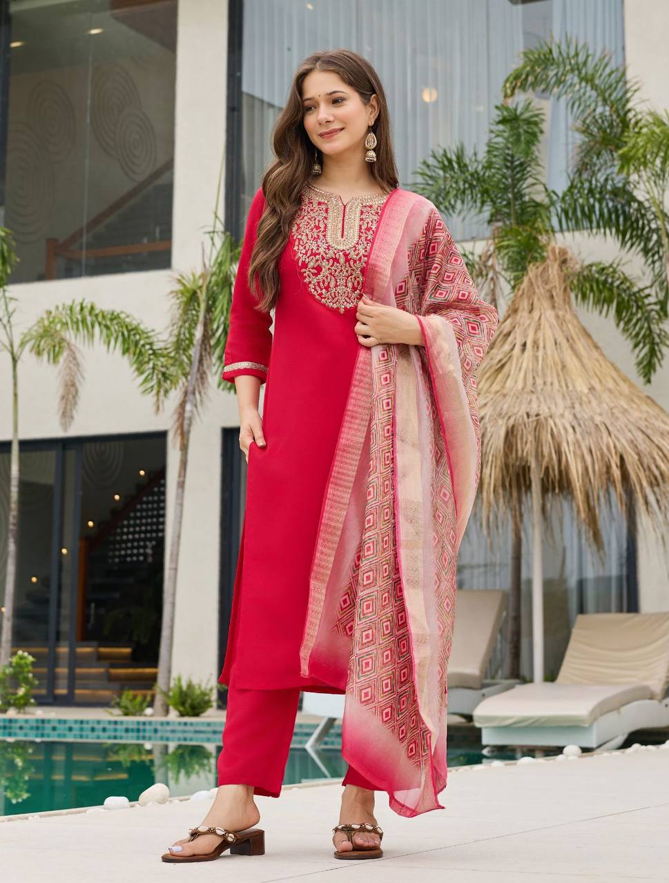 Straight Kurti RED - View 3 of 5