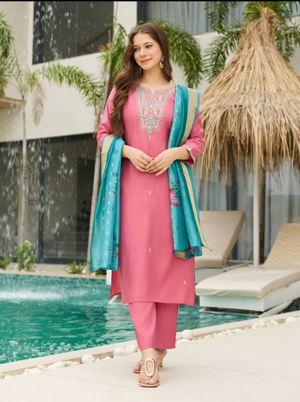 Straight Kurti Pink - View 2 of 5