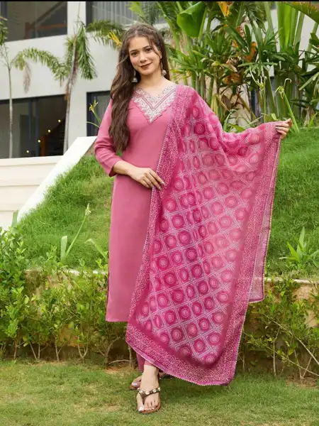 Straight Pink Kurta with Pant
