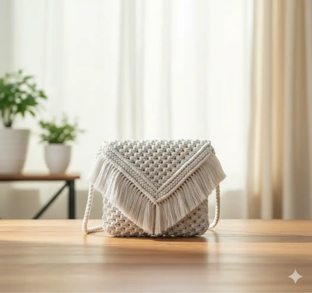 Macrame Women and Girl Handmade Cotton Large Sling Bag