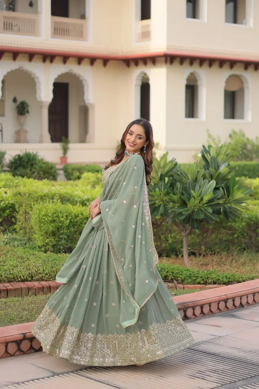 Womens Lehenga  Embroidered work Dupatta - View 2 of 5