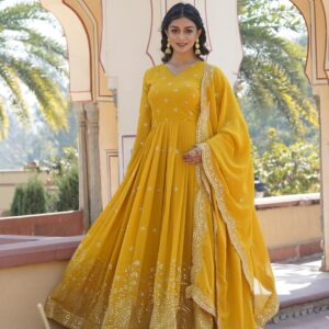 Elegant Gown & Dupatta Set